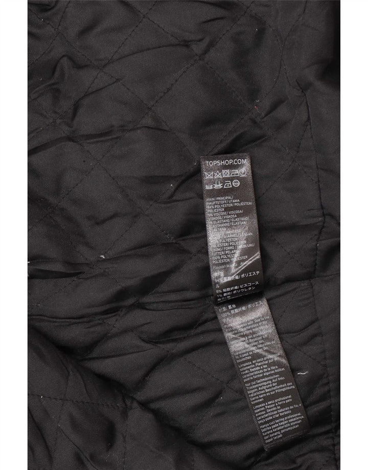 Topshop Womens Oversized Overcoat UK 8 Small Black Polyester