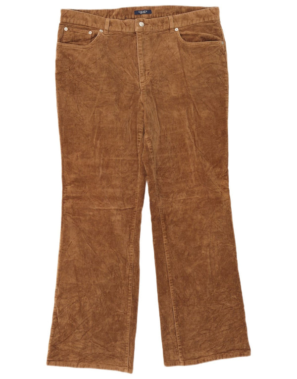 Chaps Womens Bootcut Corduroy Trousers US 16 2XL W36 L30 Beige Cotton