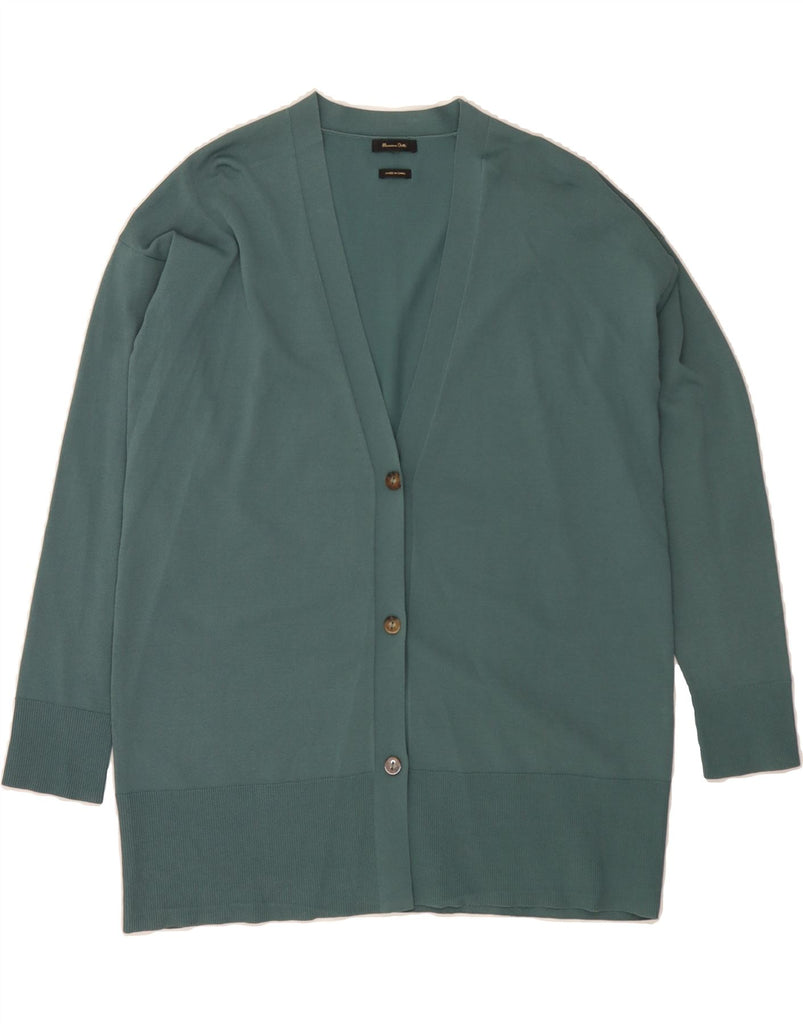 MASSIMO DUTTI Womens Longline Cardigan Sweater UK 18 XL Green Vintage Massimo Dutti and Second-Hand Massimo Dutti from Messina Hembry 