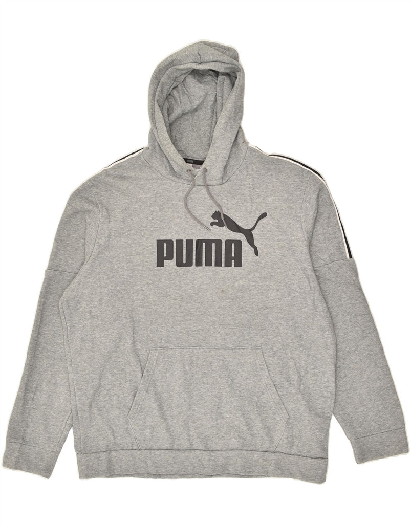 PUMA Mens Graphic Hoodie Jumper XL Grey Cotton | Vintage Puma | Thrift | Second-Hand Puma | Used Clothing | Messina Hembry 