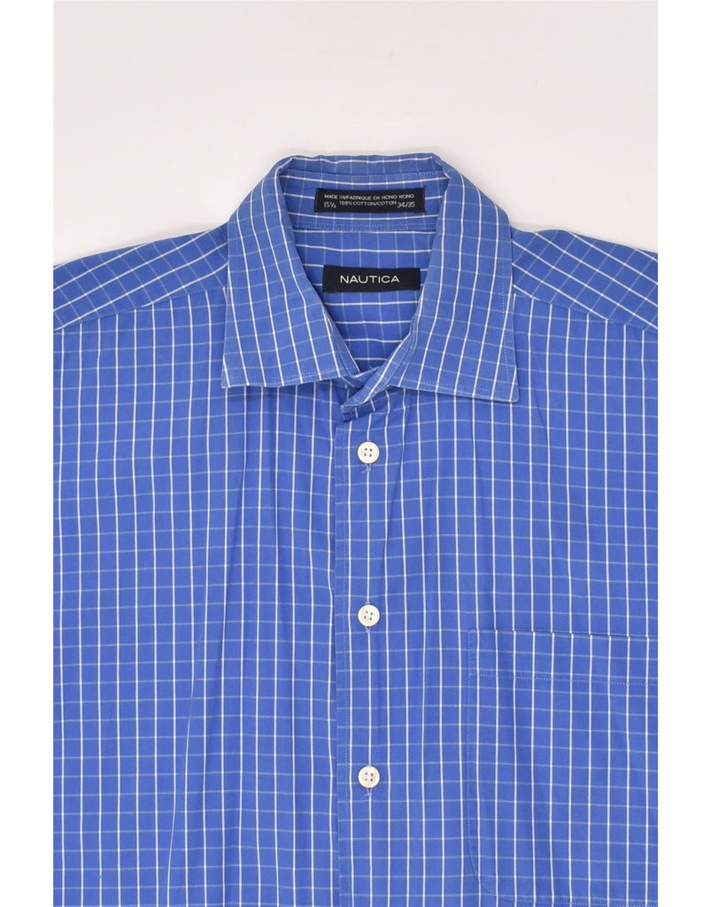 NAUTICA Mens Shirt Size 15 1/2 Medium Blue Check Cotton | Vintage Nautica | Thrift | Second-Hand Nautica | Used Clothing | Messina Hembry 