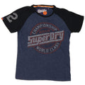 Superdry Mens Graphic T-Shirt Top Medium Blue Colourblock Cotton