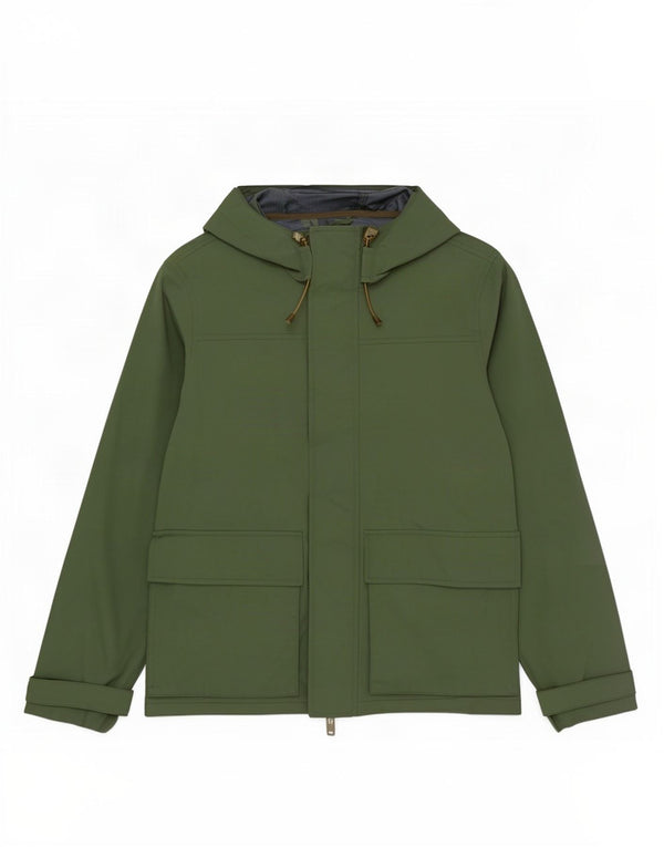 J. Crew Mens Hooded Utility Jacket UK 36 Small Green Polyester