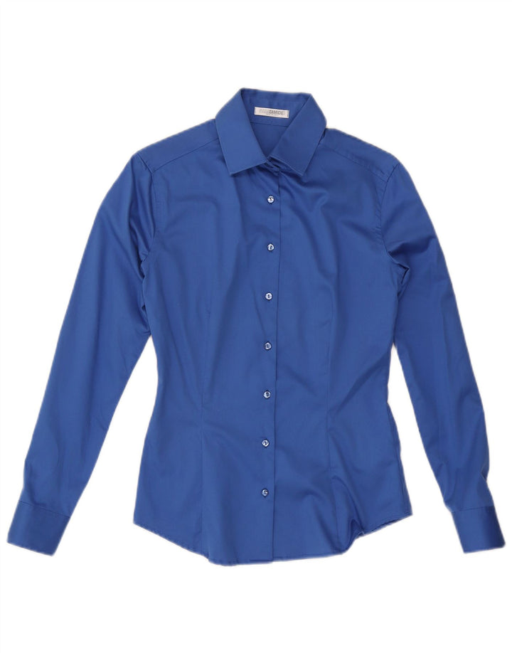 Naracamicie Womens Shirt UK 12 Medium Blue Cotton