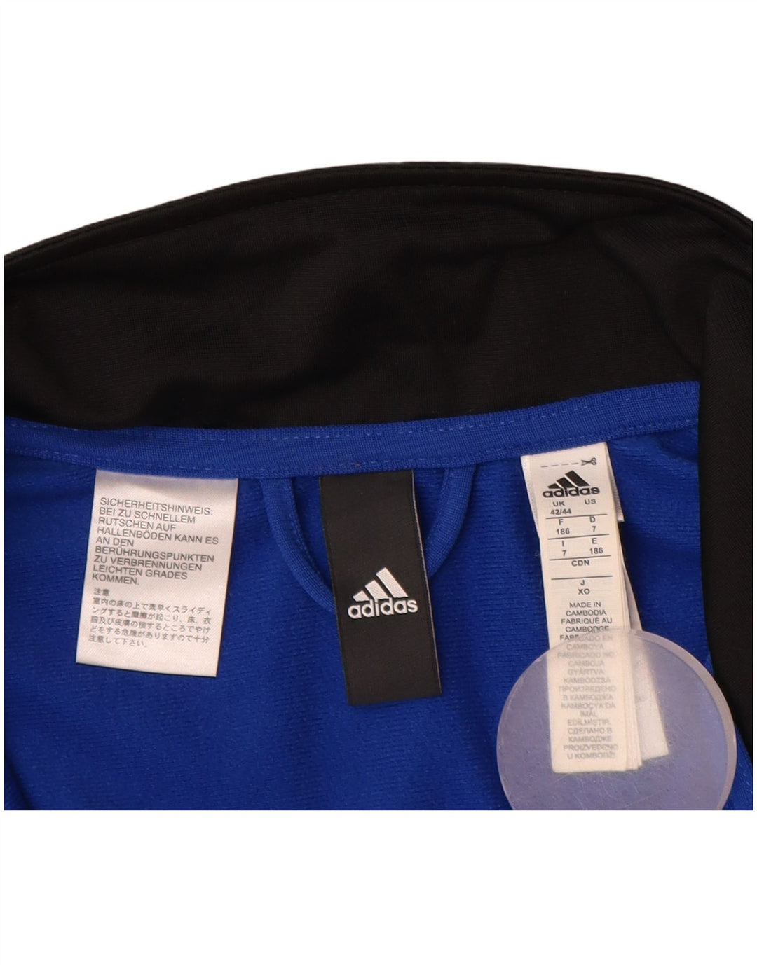 Adidas Mens Tracksuit Top Jacket UK 42/44 Large Black Colourblock Polyester