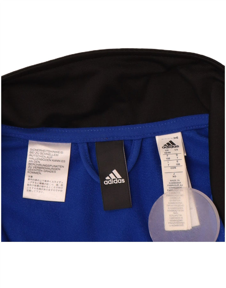 Adidas Mens Tracksuit Top Jacket UK 42/44 Large Black Colourblock Polyester