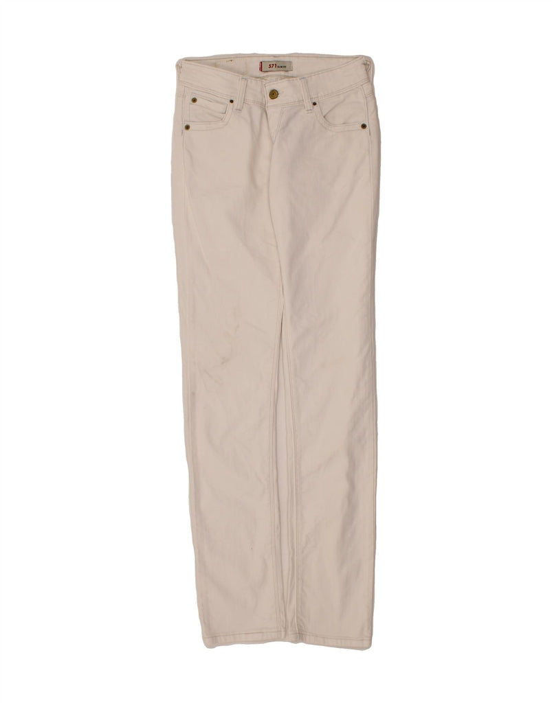 LEVI'S Womens 571 Slim Fit Slim Jeans W30 L34 White Cotton Classic Vintage Levi's and Second-Hand Levi's from Messina Hembry 