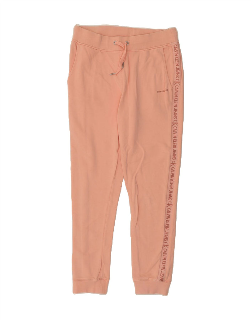 CALVIN KLEIN Womens Graphic Tracksuit Trousers Joggers UK 14 Medium  Pink Vintage Calvin Klein and Second-Hand Calvin Klein from Messina Hembry 