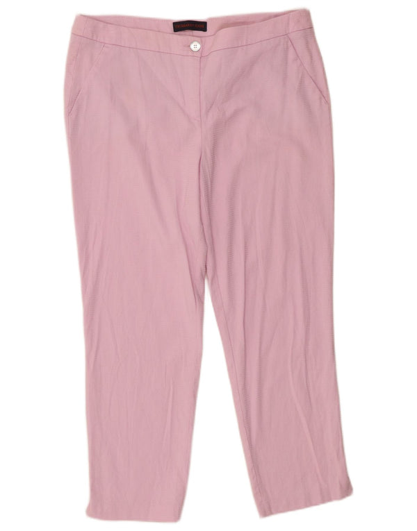 Trussardi Womens Tapered Cropped Trousers IT 44 Medium W32 L24 Pink Cotton
