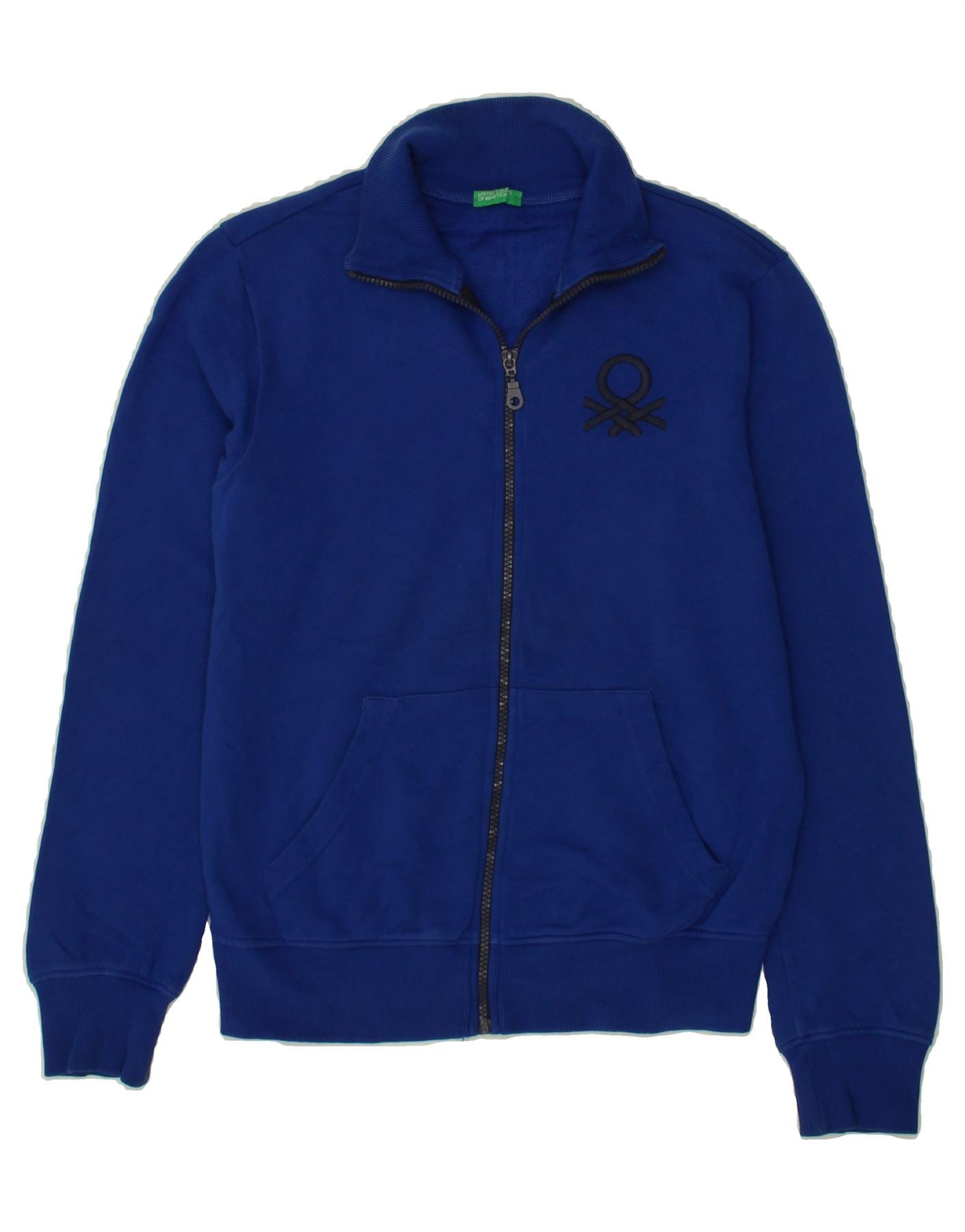 BENETTON Boys Tracksuit Top Jacket 13-14 Years 3XL Blue Cotton