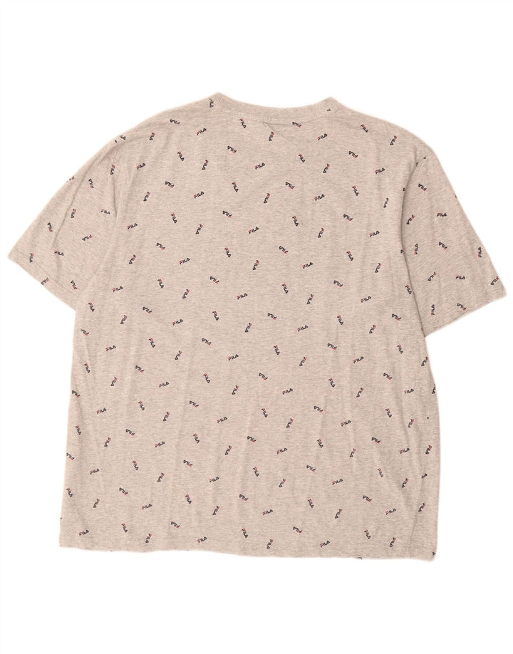 Fila Mens Graphic T-Shirt Top XL Grey Flecked Cotton