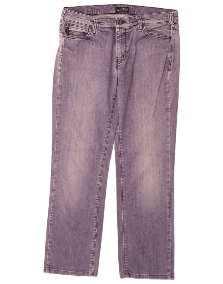 ARMANI Womens Straight Jeans W32 L29 Purple Cotton