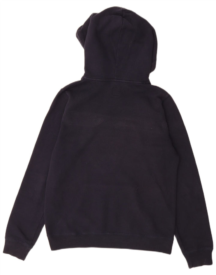 JACK WILLS Womens Graphic Hoodie Jumper UK 12 Medium  Navy Blue Cotton