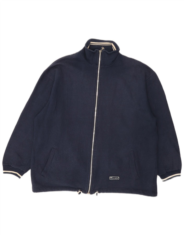 Champion Mens Tracksuit Top Jacket Medium Navy Blue Cotton