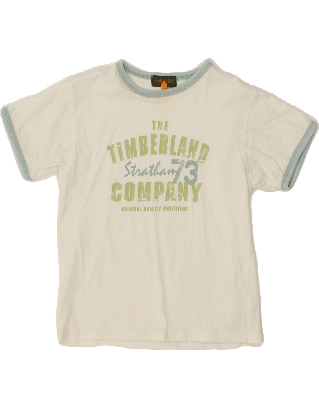 TIMBERLAND Boys Graphic T-Shirt Top 5-6 Years White Cotton Vintage Timberland and Second-Hand Timberland from Messina Hembry 