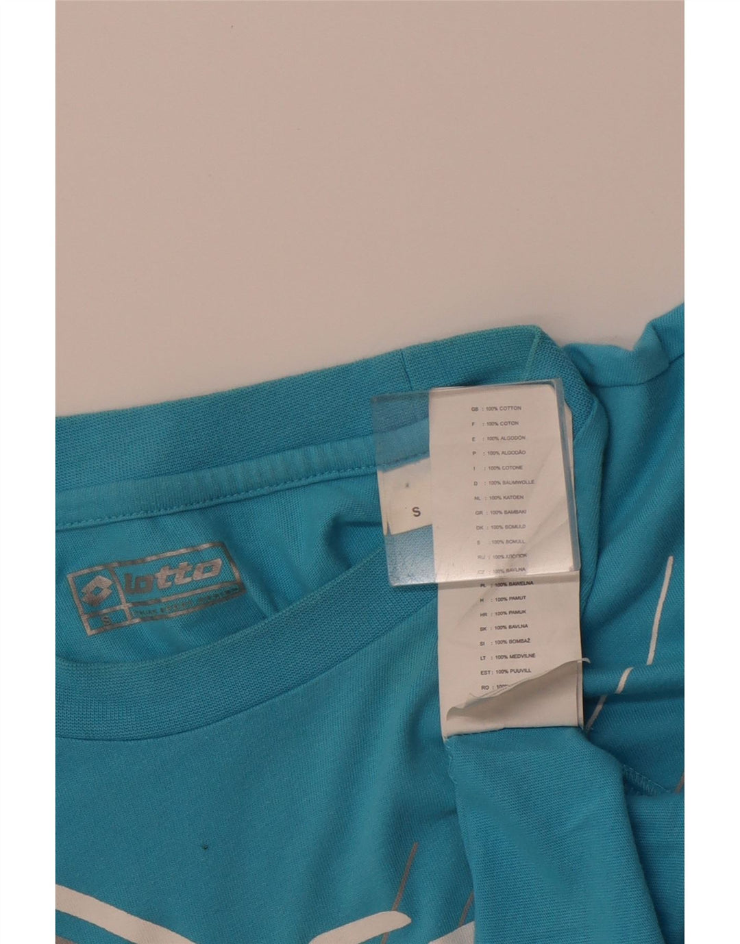 LOTTO Mens Graphic T-Shirt Top Small Blue Cotton