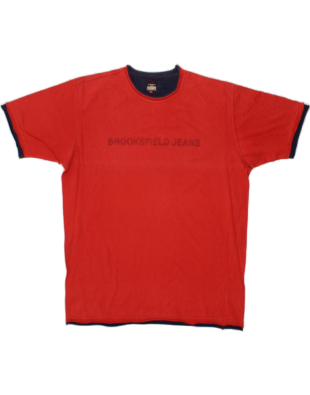 BROOKSFIELD Mens Graphic T-Shirt Top XL Red Cotton Vintage Brooksfield and Second-Hand Brooksfield from Messina Hembry 
