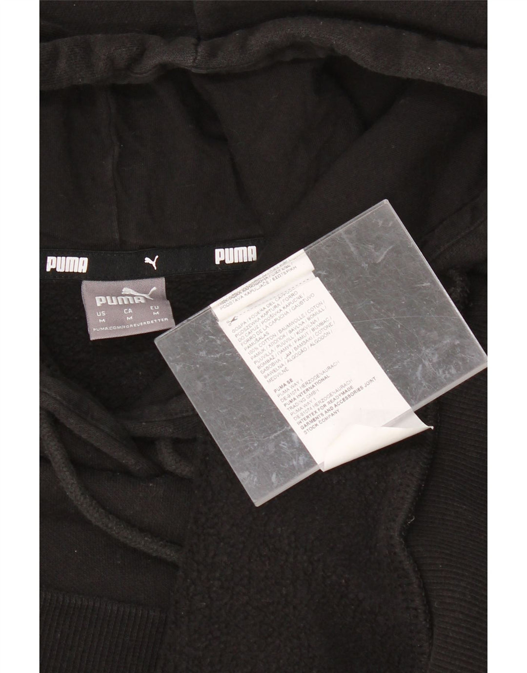 PUMA Womens Hoodie Jumper UK 14 Medium Black Cotton