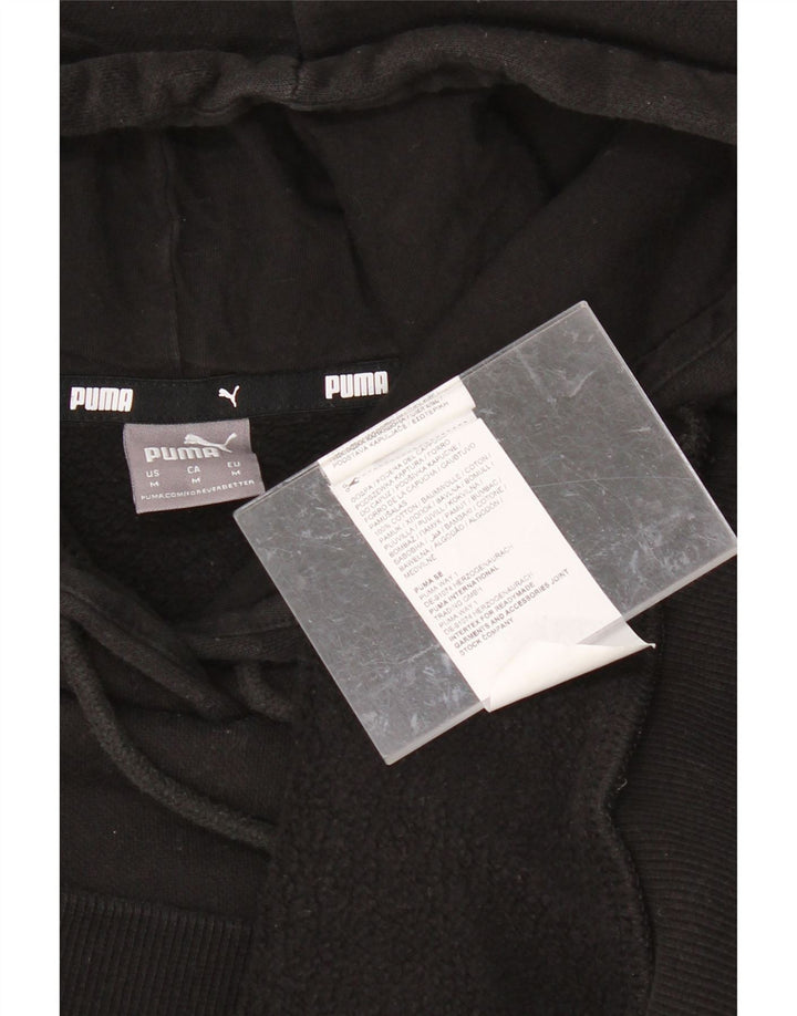 PUMA Womens Hoodie Jumper UK 14 Medium Black Cotton