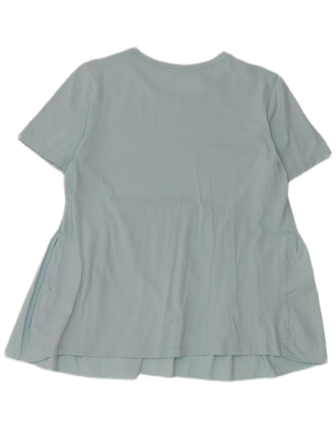 Zara Womens Blouse Top UK 12 Medium Blue Cotton