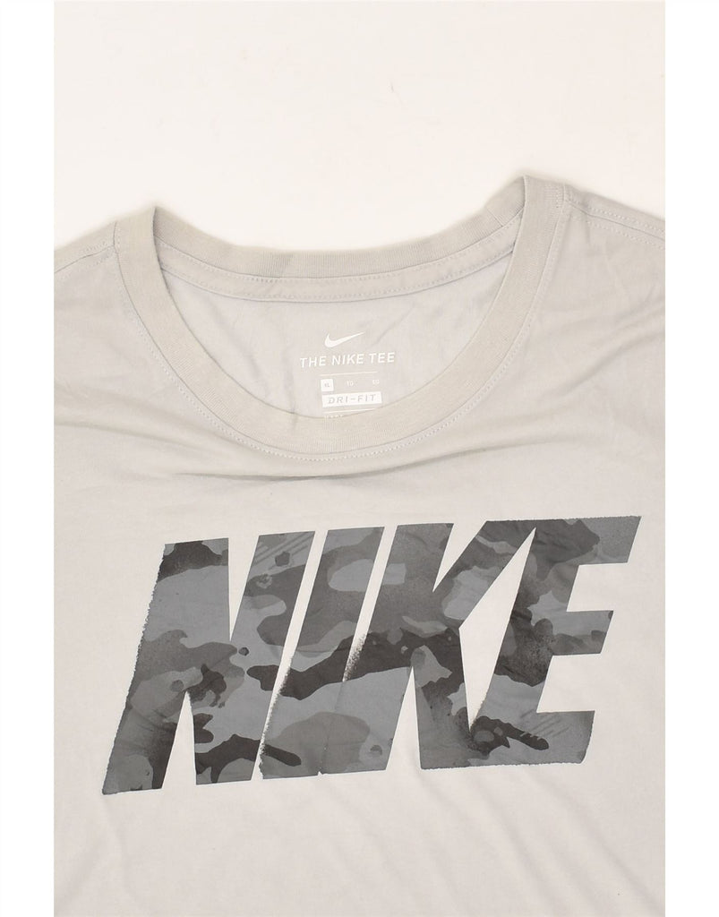 NIKE Mens Dri Fit Graphic T-Shirt Top XL Grey Cotton | Vintage Nike | Thrift | Second-Hand Nike | Used Clothing | Messina Hembry 