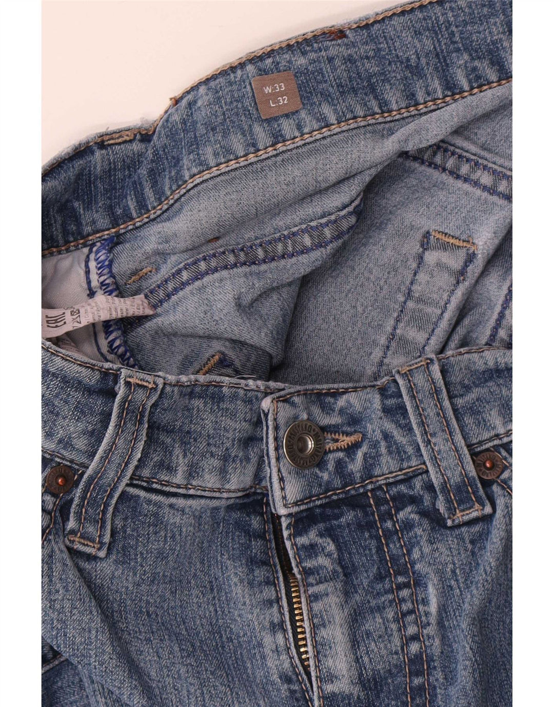 Mustang Womens Tramper Slim Jeans W33 L32 Blue Cotton