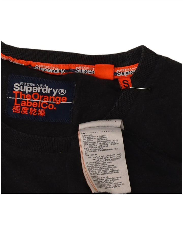 Superdry Mens T-Shirt Top Small Black Cotton