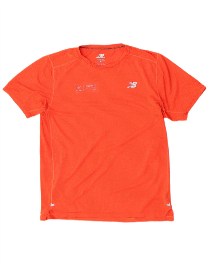 New Balance Mens T-Shirt Top Medium Orange