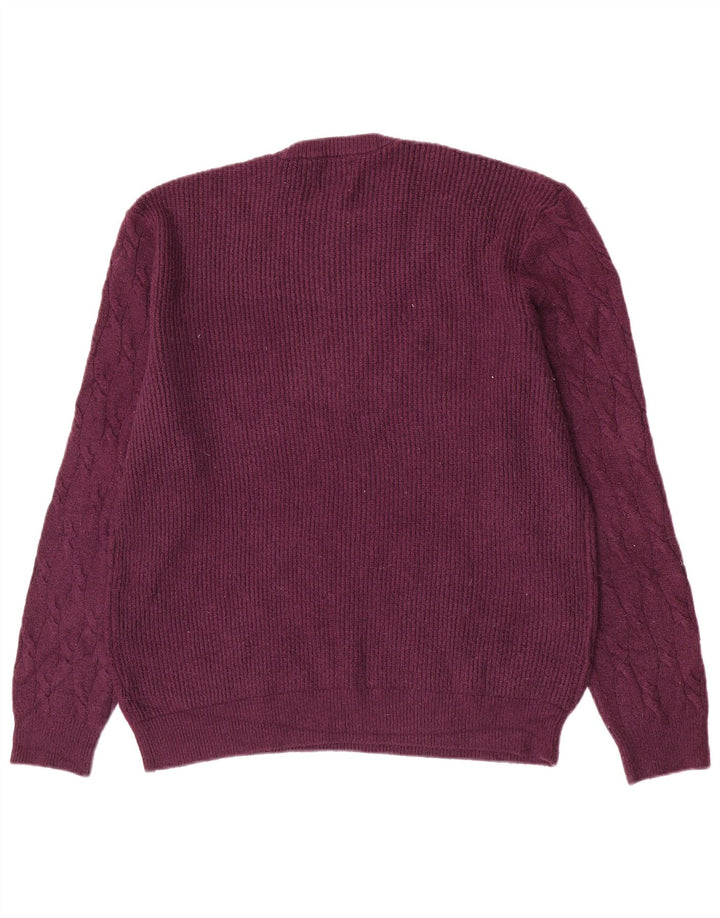 Marks & Spencer Mens Crew Neck Jumper Sweater XL Purple Polyamide