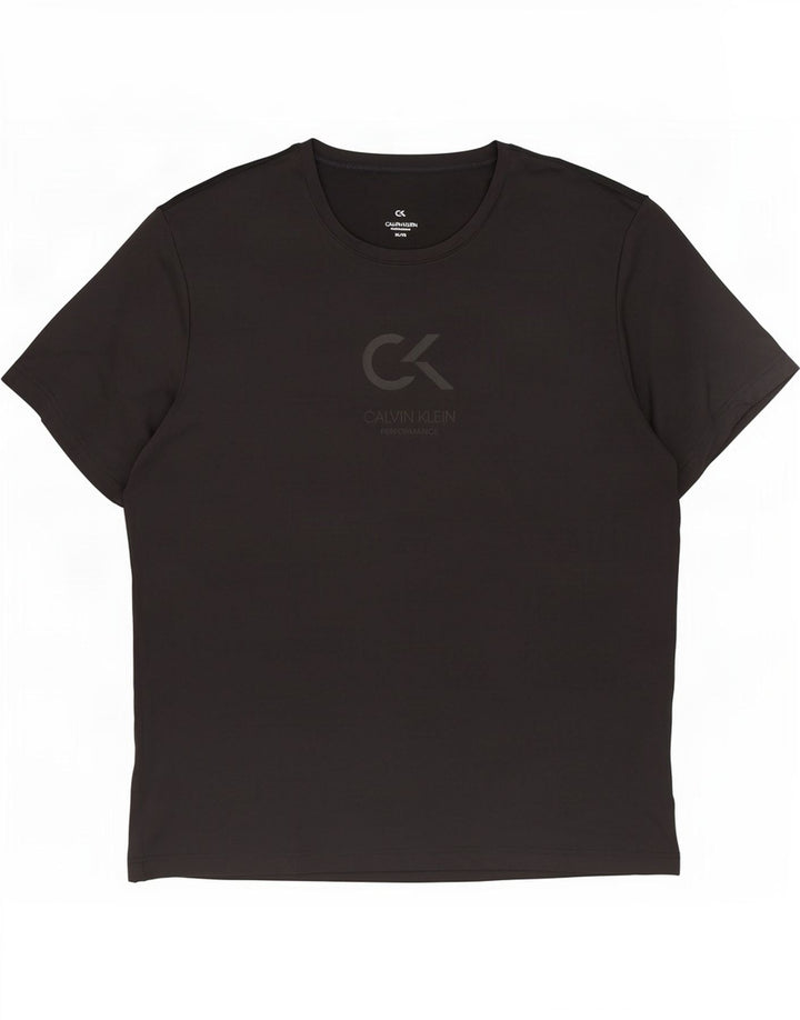 Calvin Klein Mens Graphic T-Shirt Top XL Black Polyester