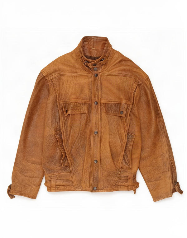 Vintage Mens Leather Jacket UK 40 Large Brown