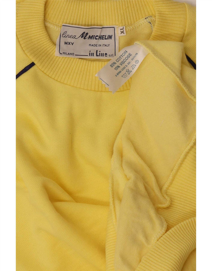 Vintage Mens Regular Fit Sweatshirt Jumper XL Yellow Cotton