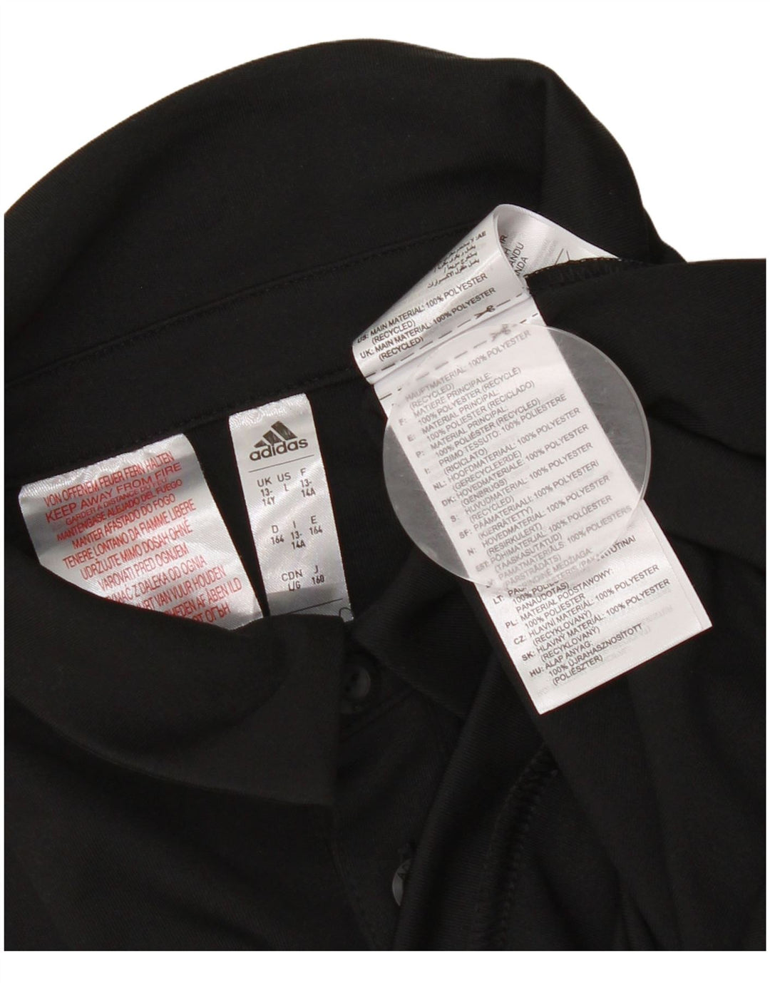 Adidas Boys Aeroready Polo Shirt 13-14 Years Black Polyester