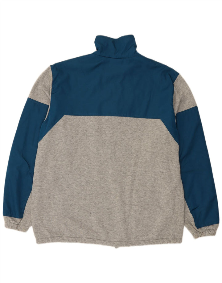 Aesse Mens Zip Neck Sweatshirt Jumper Large Grey Colourblock