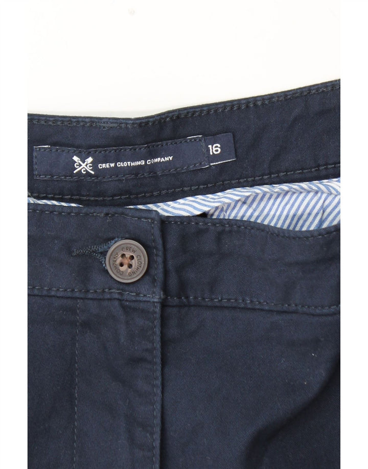 CREW CLOTHING Womens Tapered Chino Trousers UK 16 Large W38 L29 Navy Blue