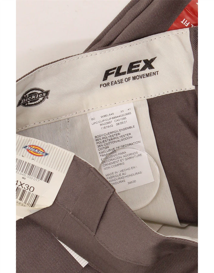 Dickies Mens Straight Original Fit Chino Trousers W34 L30 Grey Polyester