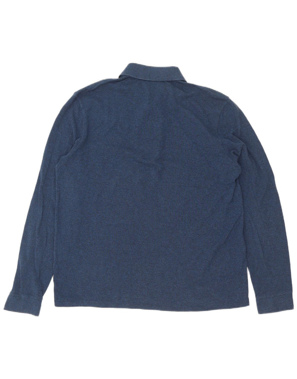 Lacoste Mens Long Sleeve Polo Shirt Size 5 Large Navy Blue Flecked