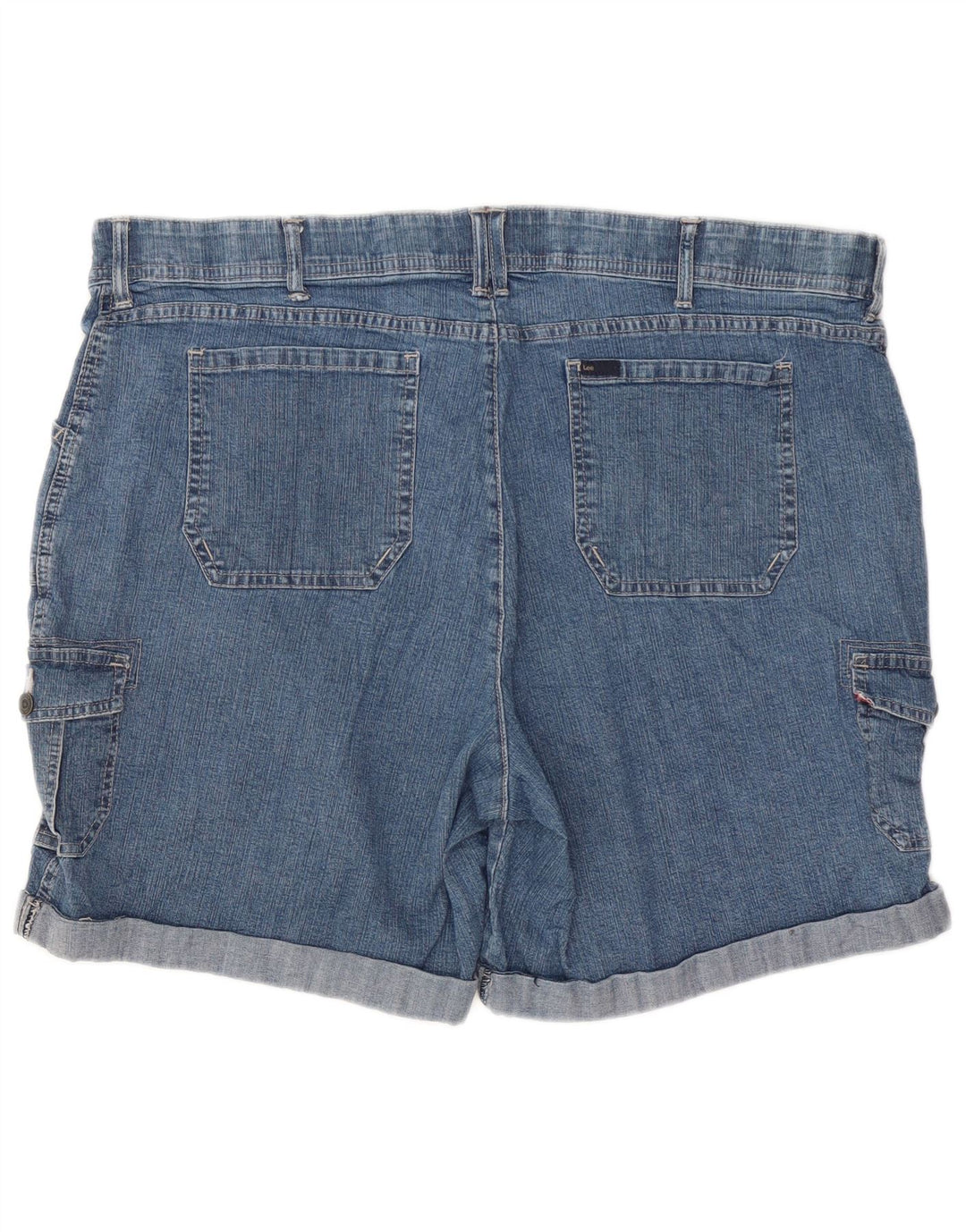 Lee Womens Cargo Denim Shorts US 22 3XL W42  Blue Cotton