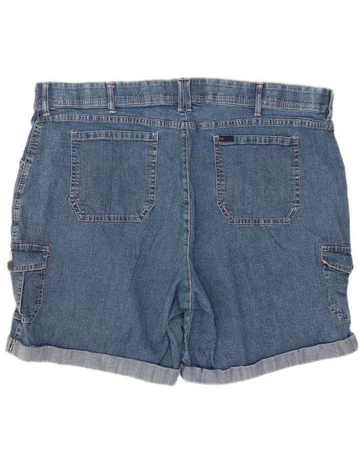 Lee Womens Cargo Denim Shorts US 22 3XL W42  Blue Cotton