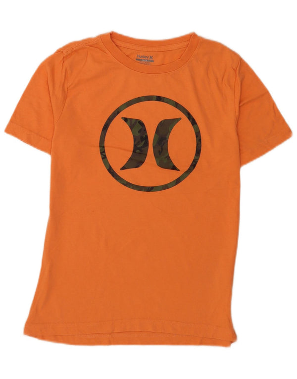 Hurley Boys Graphic T-Shirt Top 12-13 Years Orange Cotton