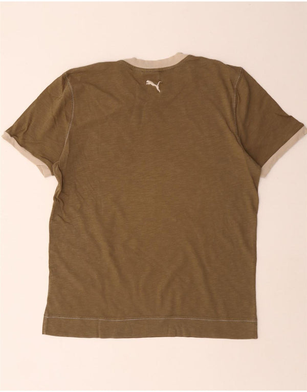 Puma Mens Graphic T-Shirt Top Medium Brown Cotton