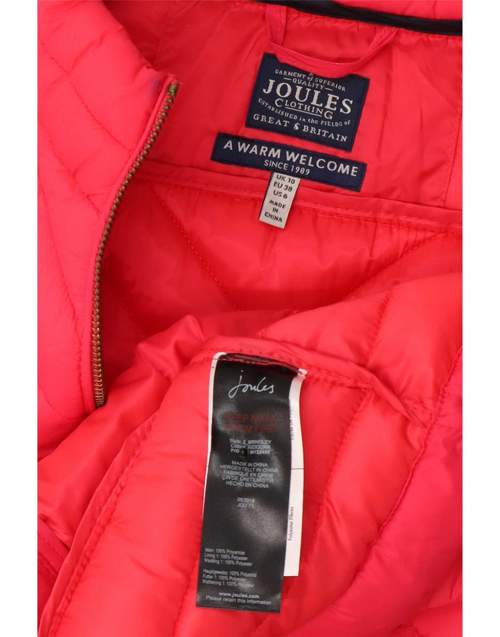 Joules Womens Padded Gilet UK 10 Small Pink Polyamide