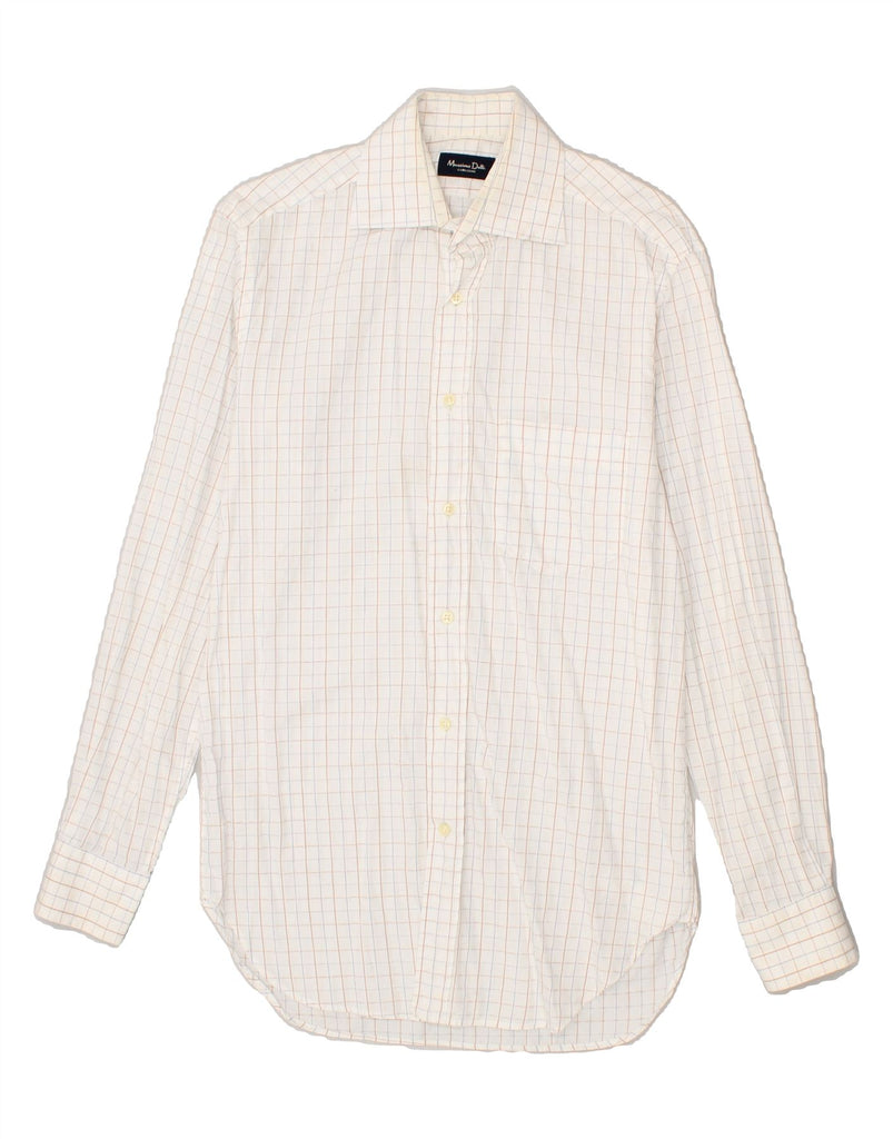 MASSIMO DUTTI Mens Shirt Size 15 Medium White Check Cotton | Vintage Massimo Dutti | Thrift | Second-Hand Massimo Dutti | Used Clothing | Messina Hembry 