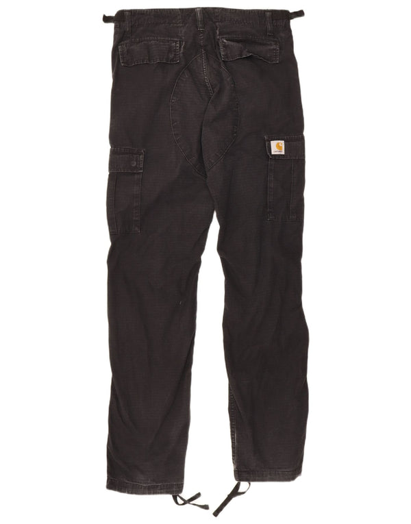 Carhartt Mens Straight Cargo Trousers W30 L32 Black Cotton