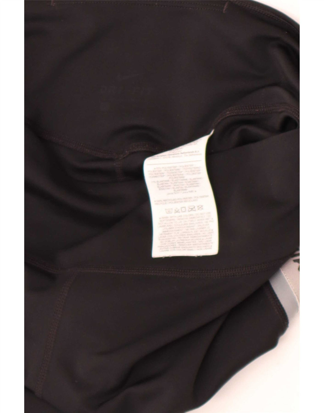 Nike Womens Dri Fit Graphic Leggings UK 14 Medium Black Colourblock