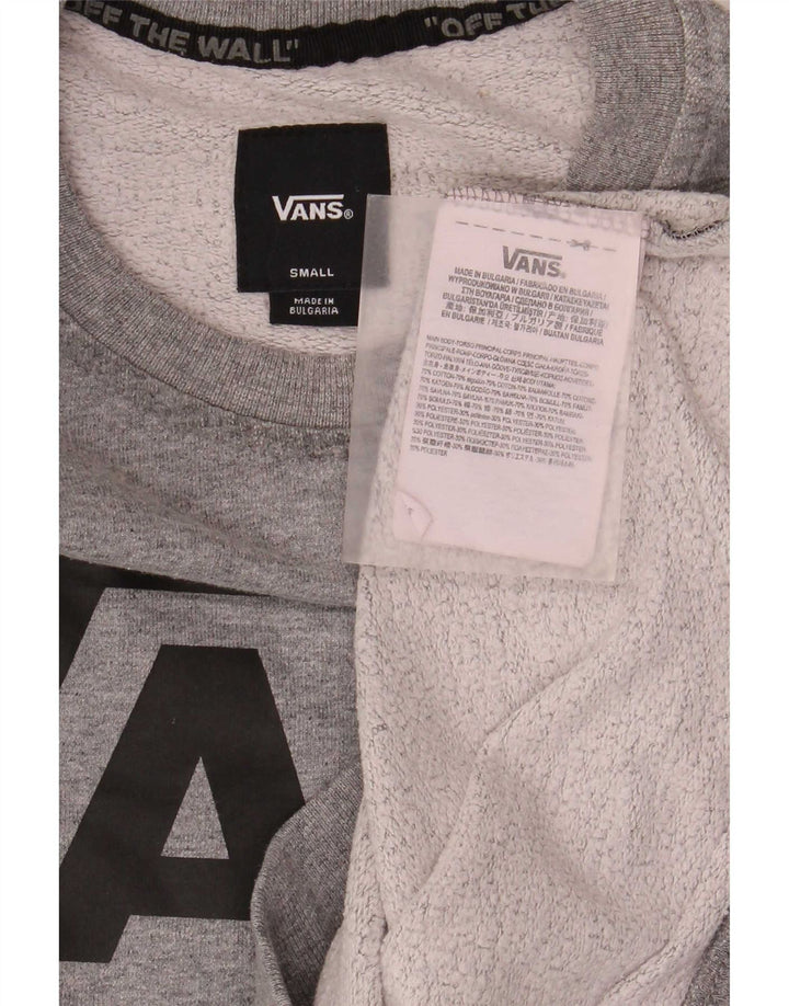 Vans Mens Graphic Sweatshirt Jumper Small Grey Flecked Cotton
