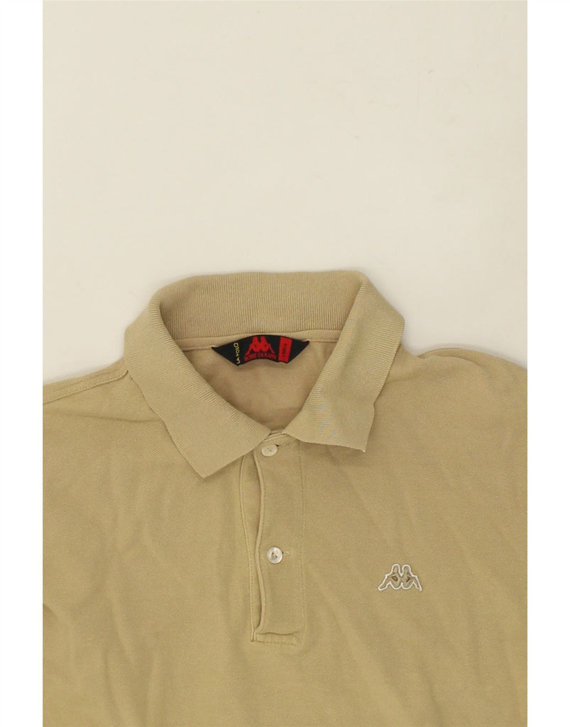 KAPPA Mens Long Sleeve Polo Shirt Large Beige Cotton | Vintage Kappa | Thrift | Second-Hand Kappa | Used Clothing | Messina Hembry 