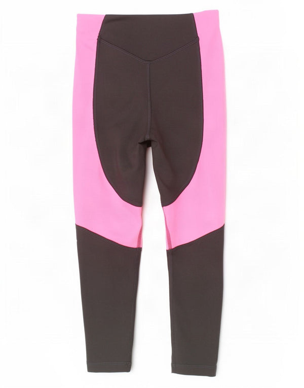 Puma Girls Graphic Capri Leggings 7-8 Years Black Colourblock Polyester
