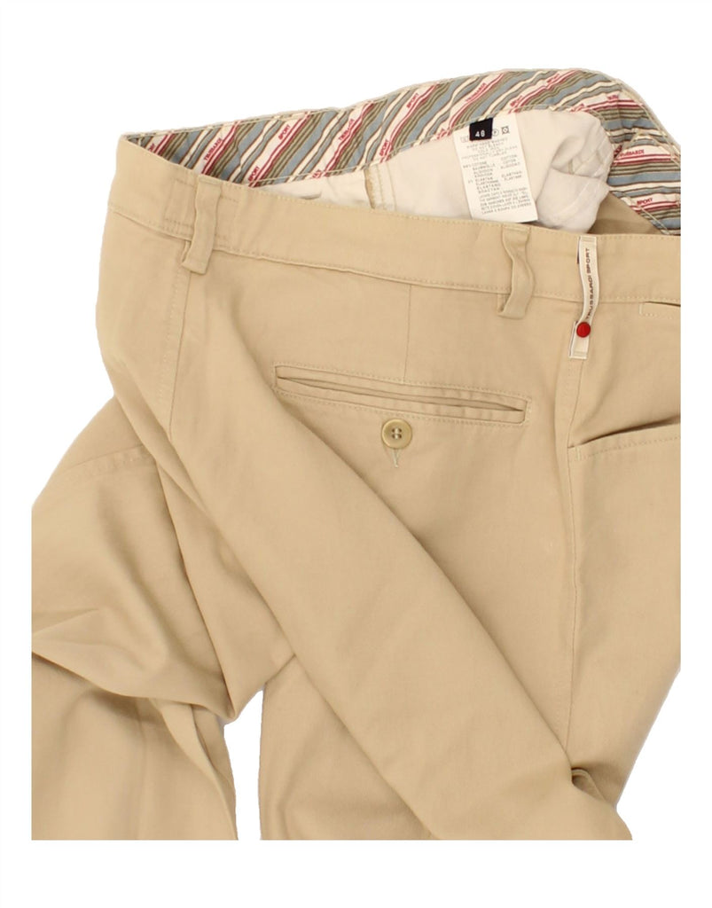 TRUSSARDI Mens Straight Casual Trousers IT 48 Medium W32 L31 Beige Cotton Vintage Trussardi and Second-Hand Trussardi from Messina Hembry 