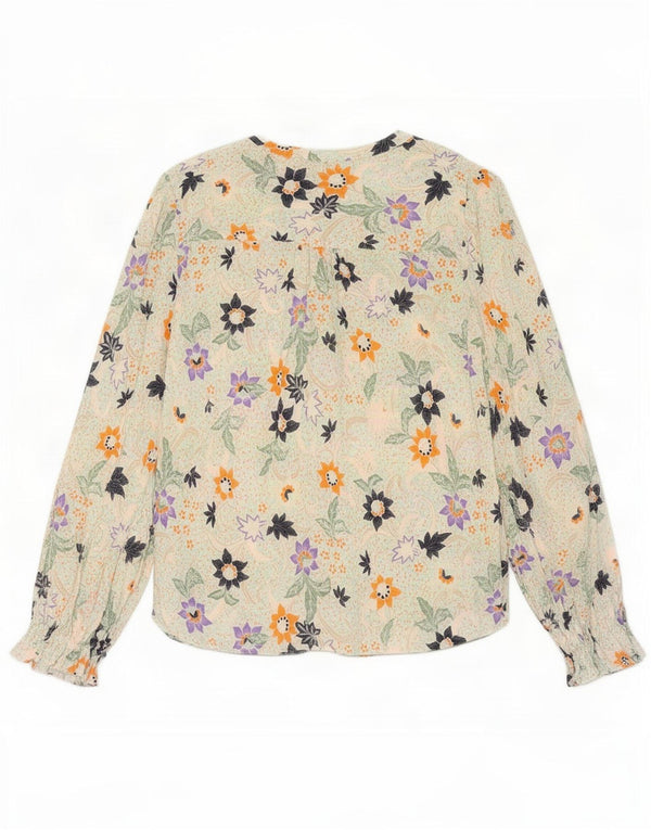 Marks & Spencer Womens Long Sleeve Blouse Top UK 10 Small Multicoloured